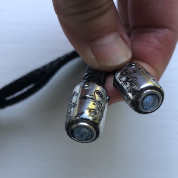 Vintage Y2K Brighton Black Leather Lariat Belt Western Cowgirl Southwest - Picture 5 of 9